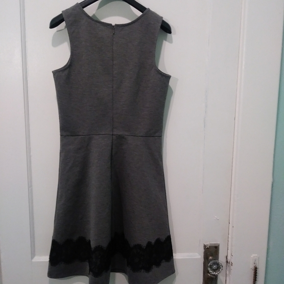 Maurices Grey Black Fringed Lace Midi Dress - Picture 2 of 5